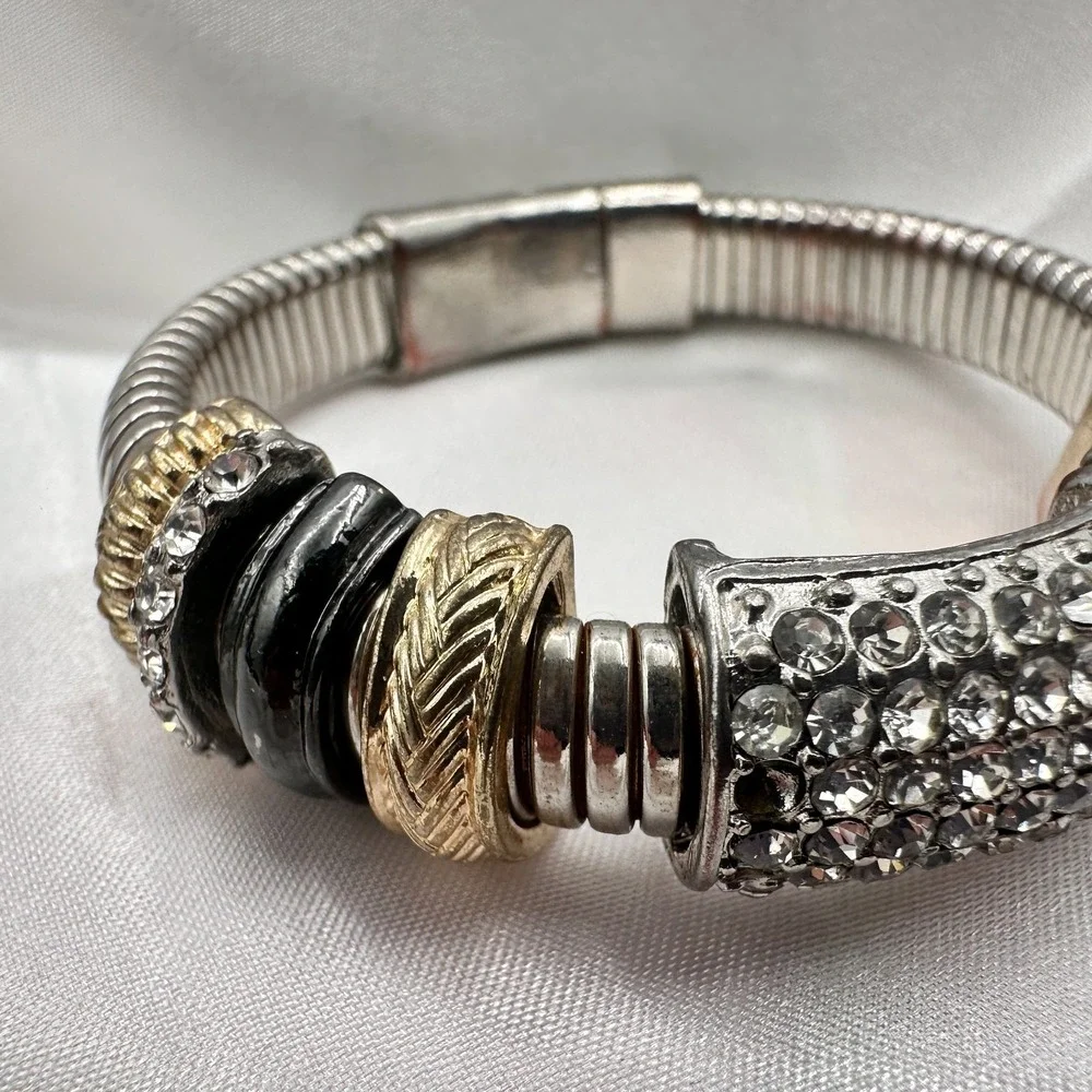 Vintage Y2K Clear Rhinestone Bracelet Retro Statement Women's Classic Jewelry